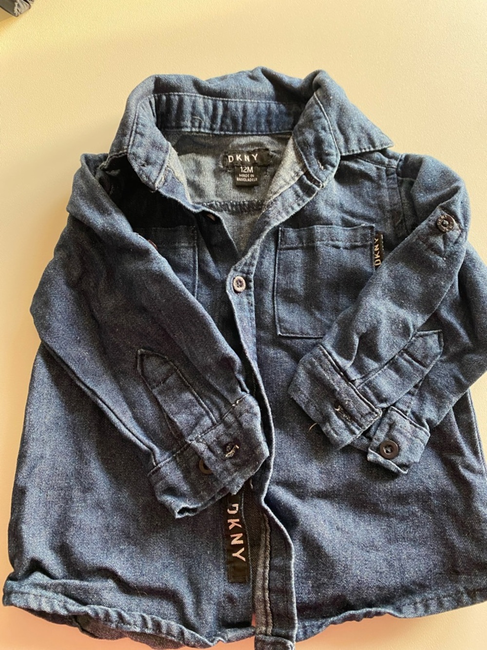 DKNY Dark Navy Denim Button-Up Shirt Jacket